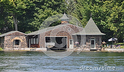 Boathouse in the Thousand Islands America Stock Photo