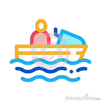 Boating icon vector outline illustration Vector Illustration