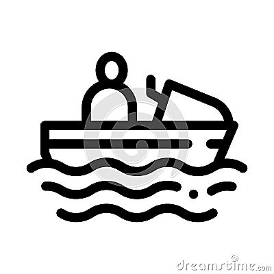 Boating icon vector outline illustration Vector Illustration