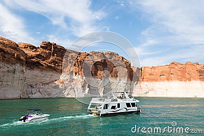 Boating on Lake Powell, Arizona Editorial Stock Photo