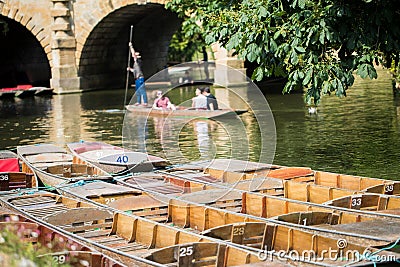 Boating In Punts On River Cherwell In Oxford Stock Photo