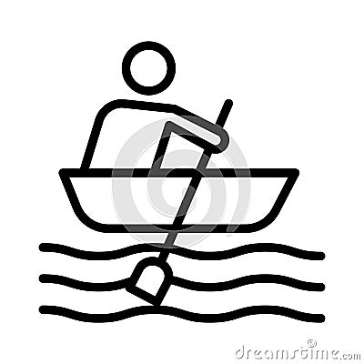 Boating thin line vector icon Vector Illustration