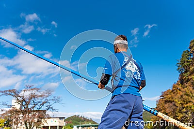 Boatman of Geibikei Gorge River Cruises. Geibikei Gorge is famous for boat ride Editorial Stock Photo