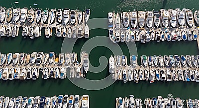 Boats from above in Dana Point, California Stock Photo