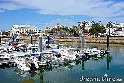 Boats in Ayamonte marina, Spain. Editorial Stock Photo