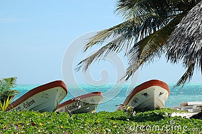 Boats on the beach in Mexico Editorial Stock Photo