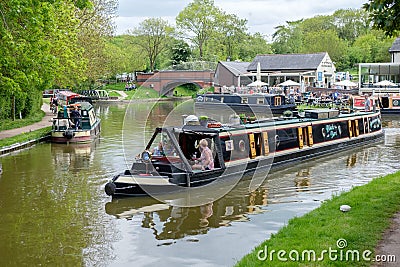 Foxton Locks on the Grand Union Canal, Leicestershire, UK Editorial Stock Photo