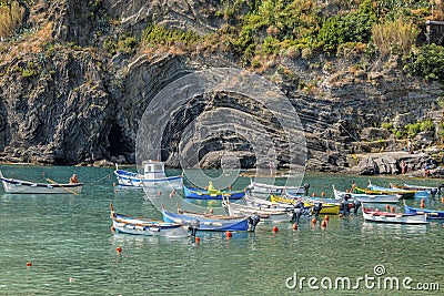 Boats, Cinque Terre, Italy Editorial Stock Photo