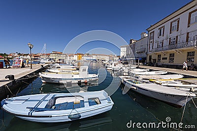 Boats in the city of Cres, Croatia Editorial Stock Photo