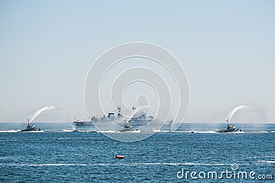 Boats on the Black Sea Editorial Stock Photo