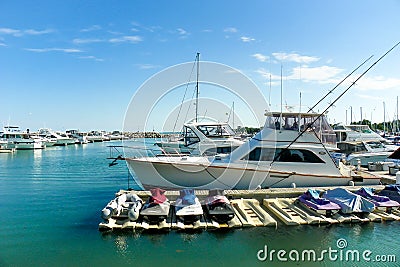 Boats Docked on Lake Michigan in Kenosha Harbor Editorial Stock Photo