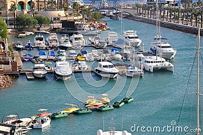 Boats in Eilat city Editorial Stock Photo