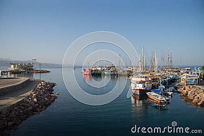 Boats in Eilat marina Editorial Stock Photo