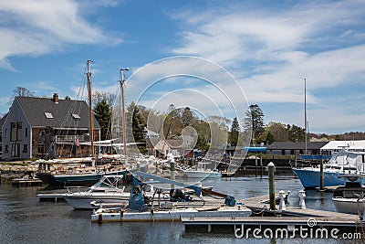 Boats in the Harbor at Kennebunkport, Maine Editorial Stock Photo