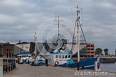 Boats in Helsingor Denmar Editorial Stock Photo