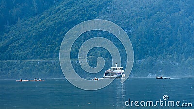 Boats on lake hallstÃ¤tter see Editorial Stock Photo