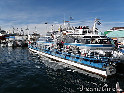 Boats at lake at Usuahia Argentina Editorial Stock Photo