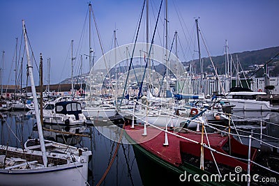 Boats in Le Treport harbour. Normandy, France Editorial Stock Photo