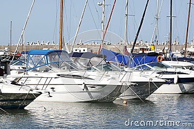 Boats in marina Stock Photo