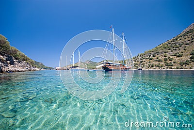 Boats on the Mediterranean Sea Stock Photo