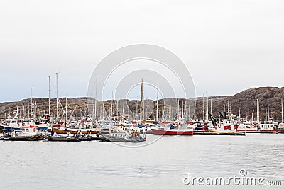 Boats Moored in the Harbour of Bodo, Norway Editorial Stock Photo