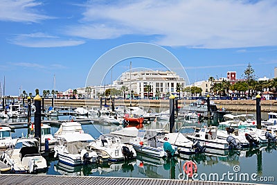 Boats moored in the marina, Ayamonte. Editorial Stock Photo