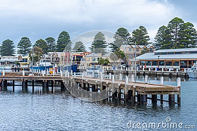 Boats mooring at Moyne river at Port Fairy, Australia Editorial Stock Photo