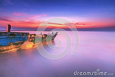 Boats and morning sea Stock Photo