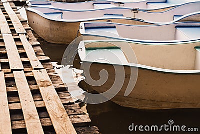 Boats on the mountain lake Stock Photo