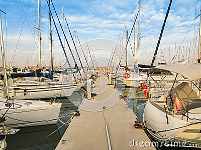 Boats on a nautical club Stock Photo