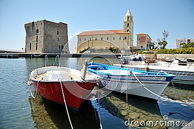 The boats in Port of Acciaroli, Cilento National Park. Salerno. Stock Photo