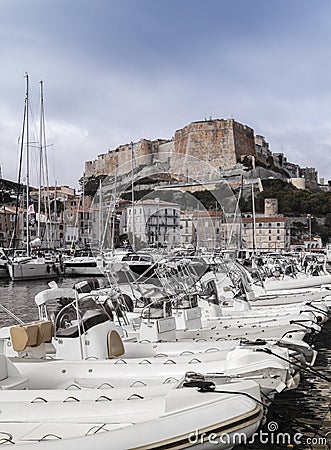 Port an citadel of Bonifacio Editorial Stock Photo