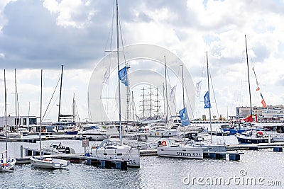 Boats in the port in Gdynia Poland Editorial Stock Photo