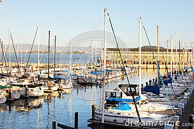 Boats in port of San Francisco Editorial Stock Photo