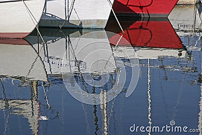 Boats in the reflection Stock Photo