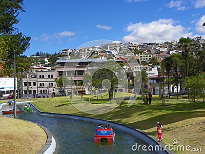Boats for rent in the La Alameda Park, Quito, Ecuador Editorial Stock Photo