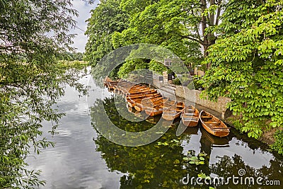 Boats on River Stour, Dedham Vale, UK Stock Photo