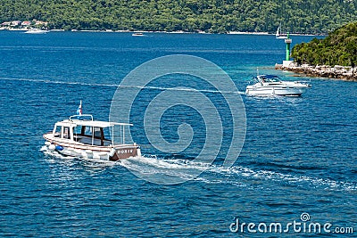 Boats sailing in Adriatic sea in Croatia Editorial Stock Photo