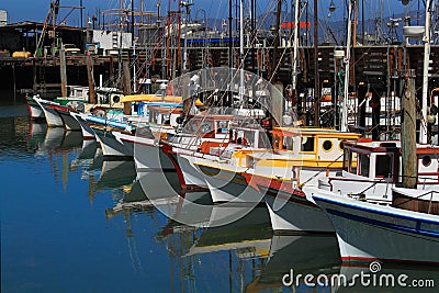 Anchored Sail Boats San Francisco Bay Stock Photo