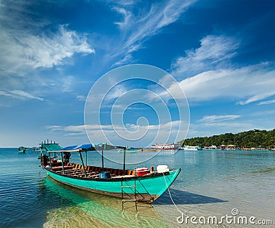 Boats in Sihanoukville Stock Photo