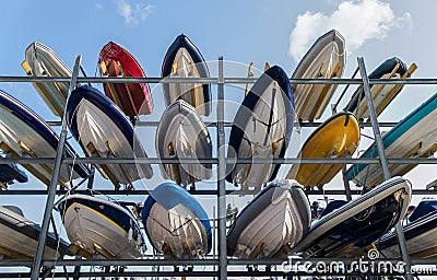 Boat Storage Rack Stock Photo