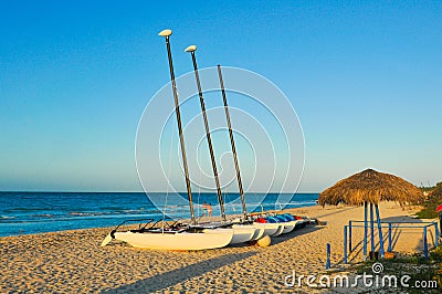 Boats at sunset Stock Photo