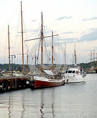 Boats and yachts in Oslo harbor Editorial Stock Photo