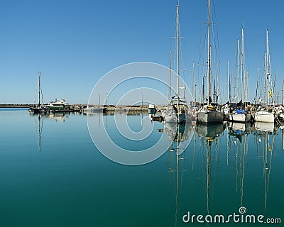 Boats and yachts in the port Stock Photo