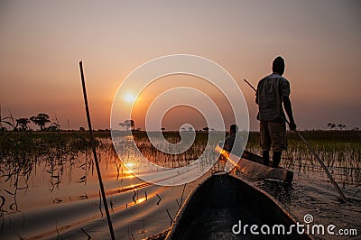 Boattrip on the Okavango Editorial Stock Photo