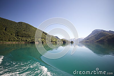 Boattrip to Svartisen Stock Photo