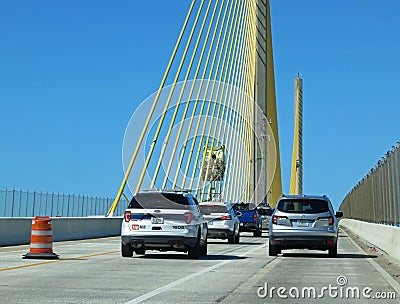 The Bob Graham Sunshine Skyway Bridge Under Construction Editorial Stock Photo