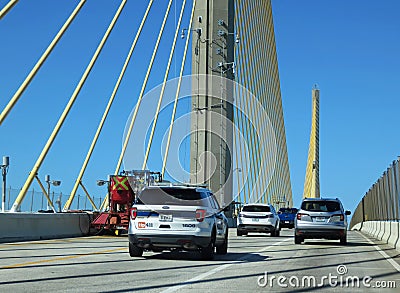 The Bob Graham Sunshine Skyway Bridge Under Construction Editorial Stock Photo