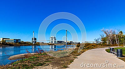 Bob Kerrey cable stayed pedestrian bridge Omaha Nebraska Stock Photo