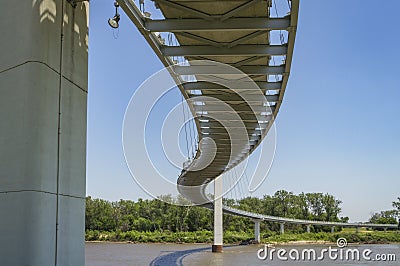 Bob Kerrey Pedestrian Bridge in Omaha, Nebraska Stock Photo